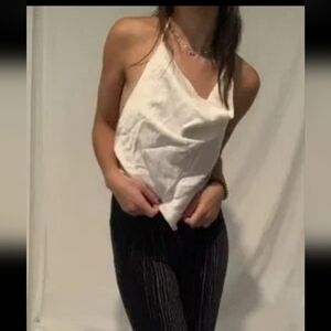 Zara White Halter Top Large